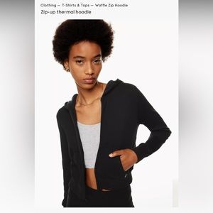 Aritzia tna waffle zip hoodie